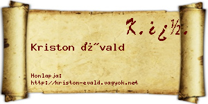 Kriston Évald névjegykártya